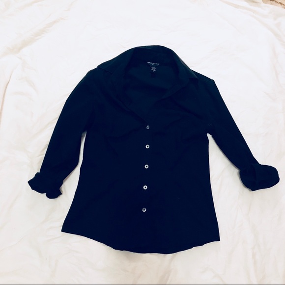 Banana Republic Black Fitted Button Down Shirt S - Picture 4 of 6